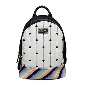 Betsey Johnson Rainbow & Heart Black Backpack
